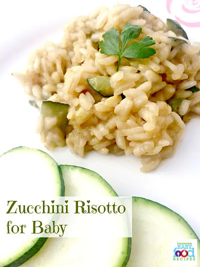Healthy zucchini risotto for baby