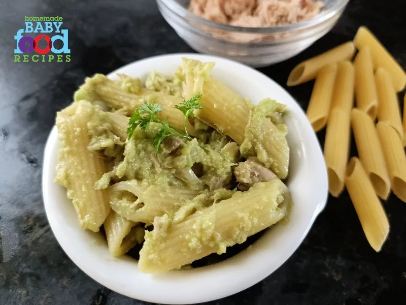 Tuna pasta with avocado mayonnaise