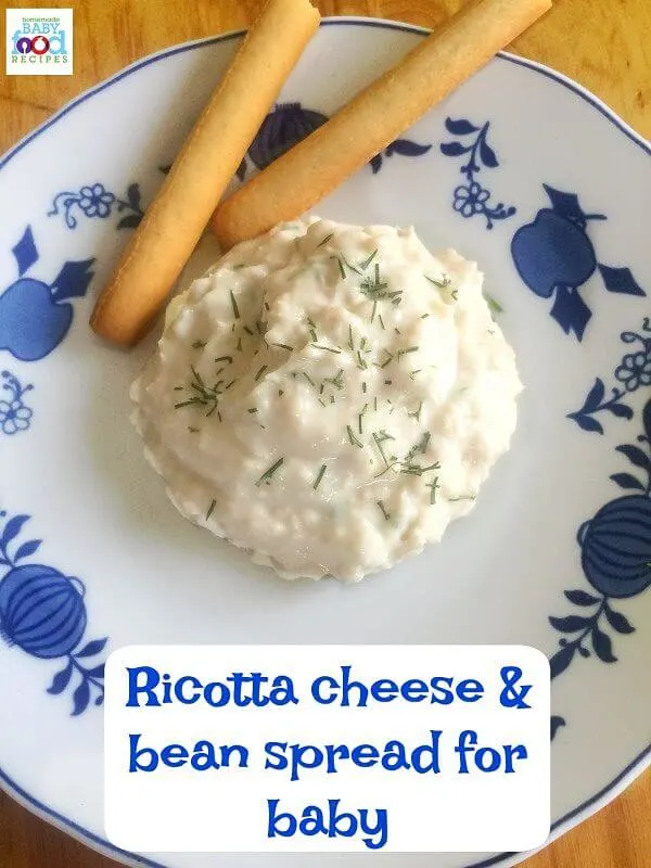 Ricotta cheese and bean spread for baby