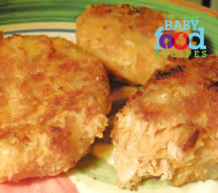 Tuna cakes with sweet potato for baby