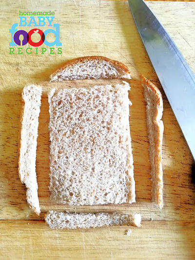 Whole wheat bread with the crusts removed