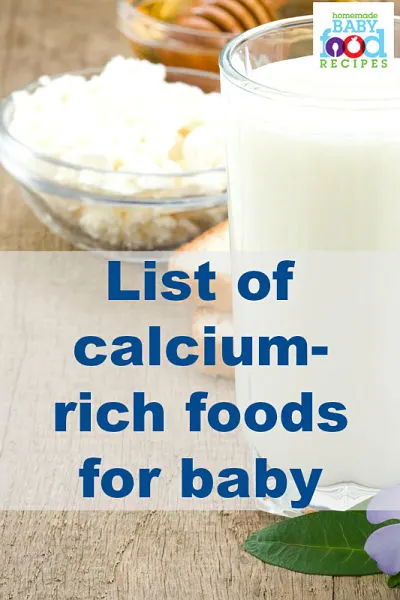 List of calcium rich foods for baby