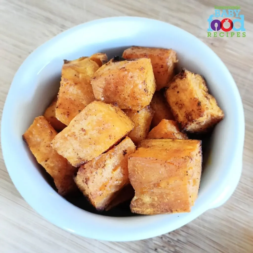 Sweet potato cubes for baby