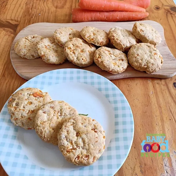 Carrot biscuits made with whole wheat flour