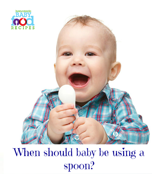 when should baby feed self with spoon