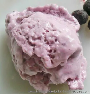 Frozen banana and blueberry yogurt