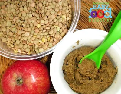 Lentil and apple puree baby food recipe
