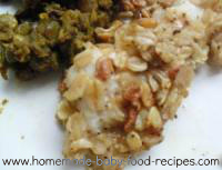 Oat crusted fish and dhal baby food recipe