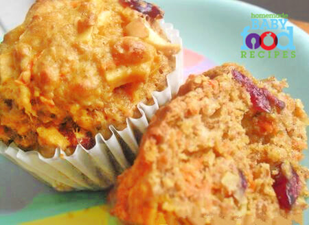 Pumpkin, apple and flaxseed muffins