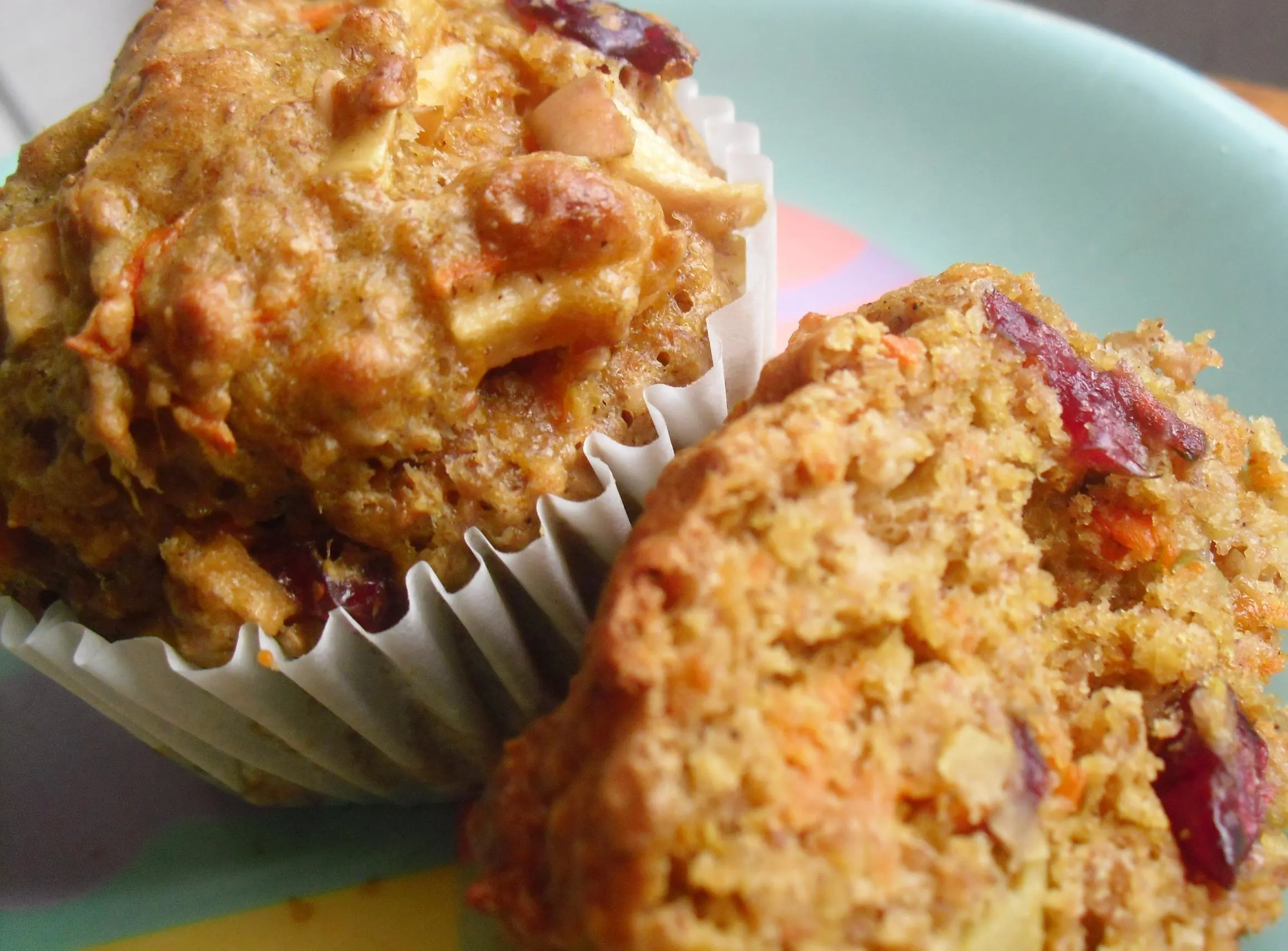Pumpkin, apple and flaxseed muffins