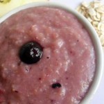 Apple, banana and blueberry oatmeal for baby