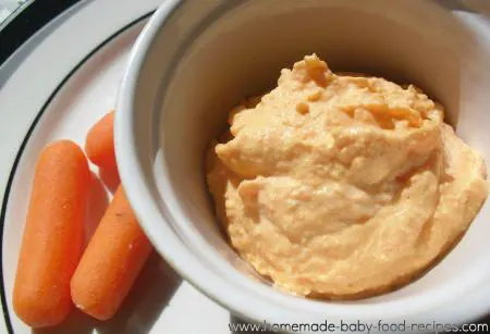 Creamy carrot dip for baby