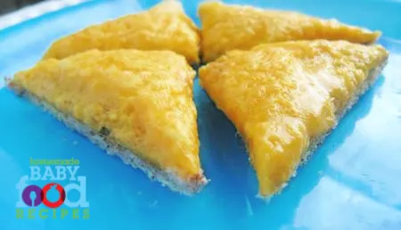 Cheesy Eggy Triangles - Tasty Toast for Babies!