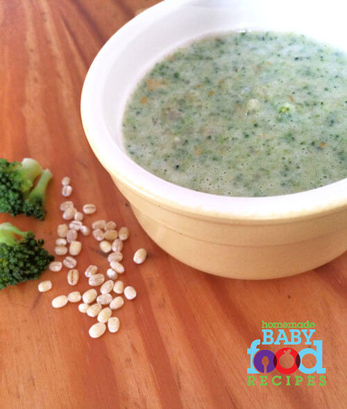 Barley and broccoli puree baby food recipe