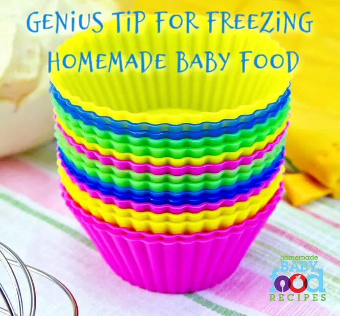 Using cupcake liners to freeze baby food