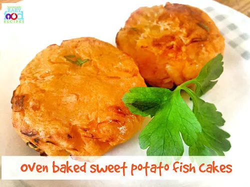 Oven baked sweet potato fish cakes