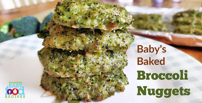 Baby's baked broccoli nuggets