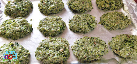 Baby's broccoli nuggets ready for the oven