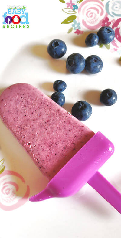 Homemade blueberry frozen lolly