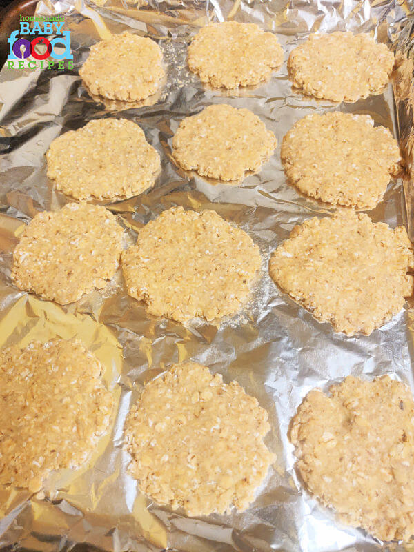 A pan of crackers waiting to be baked