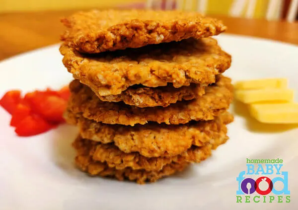 A stack of homemade crackers for baby