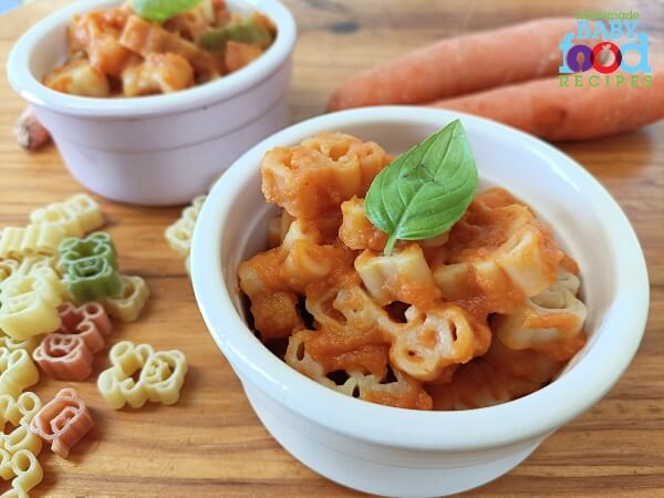 Baby pasta in veggie sauce